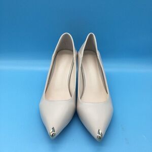 Whtie Pointed Toe Pumps Mid Heel Stilettos Sexy Slip On Office Dress Shoe